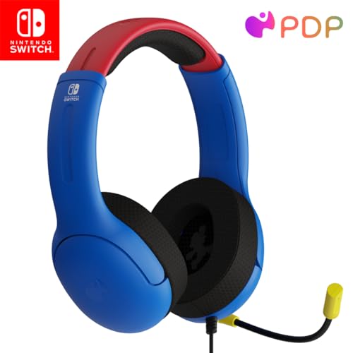 Pdp Gaming Airlite Stereo Cuffie With Mic Per Nintendo Switch - Pc, Ipad, Mac, Laptop Compatible - Noise Cancelling Microphone, Lightweight, Soft Comp