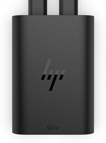 Hp 65 W Gan - Caricatore Usb C Da 65 W | 2 Connettori Usb-C | 75 X 53 X 22 Mm (L X P X A), 110 G | Nitruro Di Gallio (Gan) | 65 W | Nero