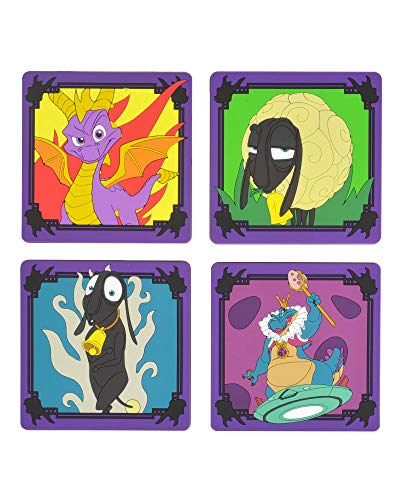 Coasters Ufficiali Spyro The Dragon In Silicone, Confezione Da 4