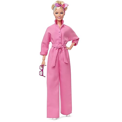 Barbie The Movie - Margot Robbie, Bambola Del Film Collezione Con Tuta Pink Power, Occhiali Da Sole E Fascia Per Capelli, Giocattolo Per Bambini, 3+ A