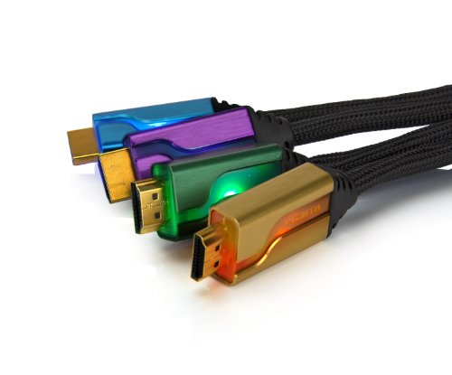 Pdp - Quad Cable Hdmi 6' Afterglow, Color Verde/Dorado/Lila/Azul - [Edizione: Spagna]