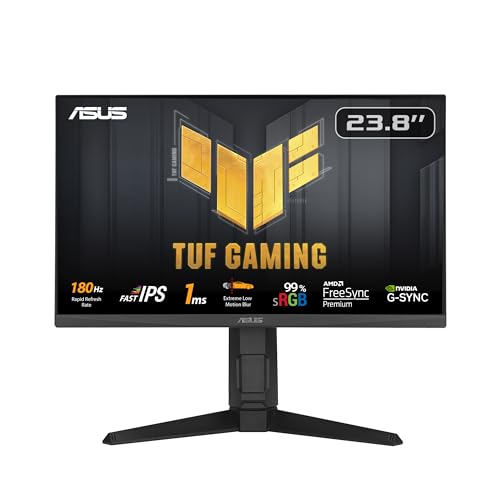 Asus Tuf Gaming Vg249Ql3A Monitor Gaming Da 24” Pollici (23.8), Full Hd (1920X1080), 180Hz, Ips Veloce, Elmb, Tempo Di Risposta 1Ms (Gtg), Freesync Pr