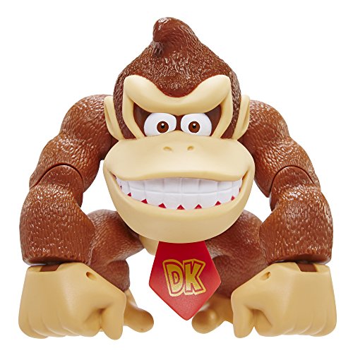 Nintendo Super Mario – Action Figure Di Donkey Kong Alta 15 Cm, Dotata Di Multipli Punti Di Articolazioni Ed Estremamente Dettagliata. Per Bambini E C