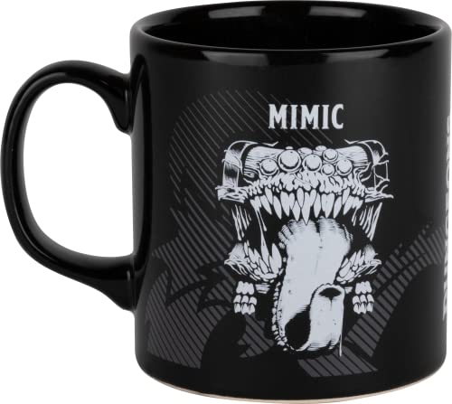 Konix Tazza Dungeons & Dragons, Tazza In Ceramica, 320 Ml, Design Mimico, Bianco E Nero