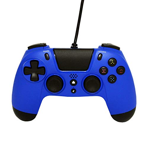 Gioteck Vx4Ps4-42-Mu, Controller Ps4 - Controller Di Gioco Cablato - Ingresso Jack 3.5 Mm - Doppia Vibrazione - Adatte Per Ps4 - Colore Blu - Classics