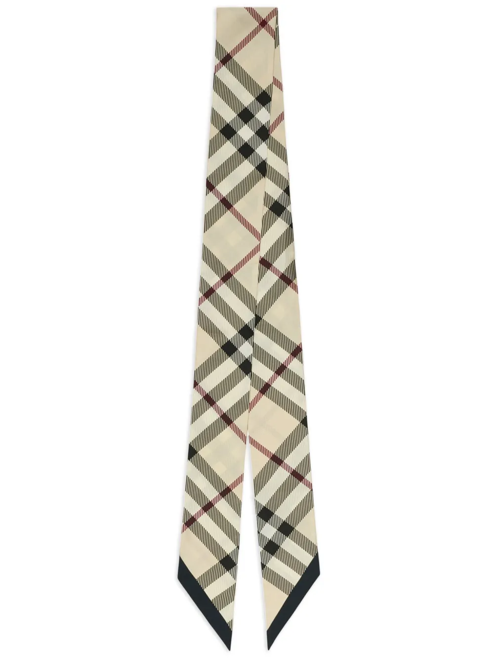 Burberry skinny check silk scarf - Toni neutri