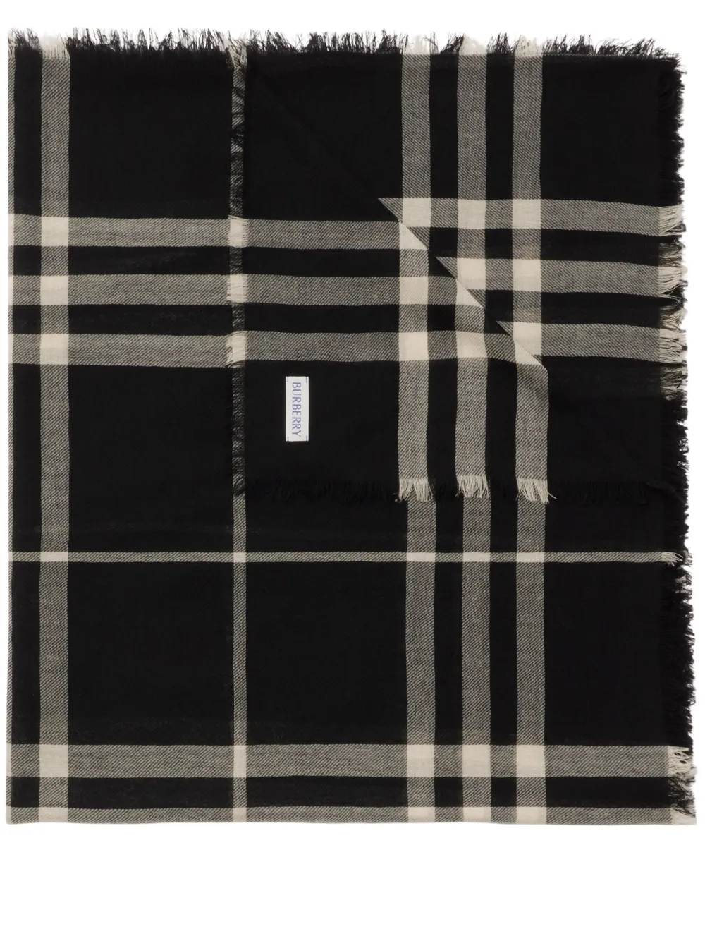 Burberry check wool scarf - Nero