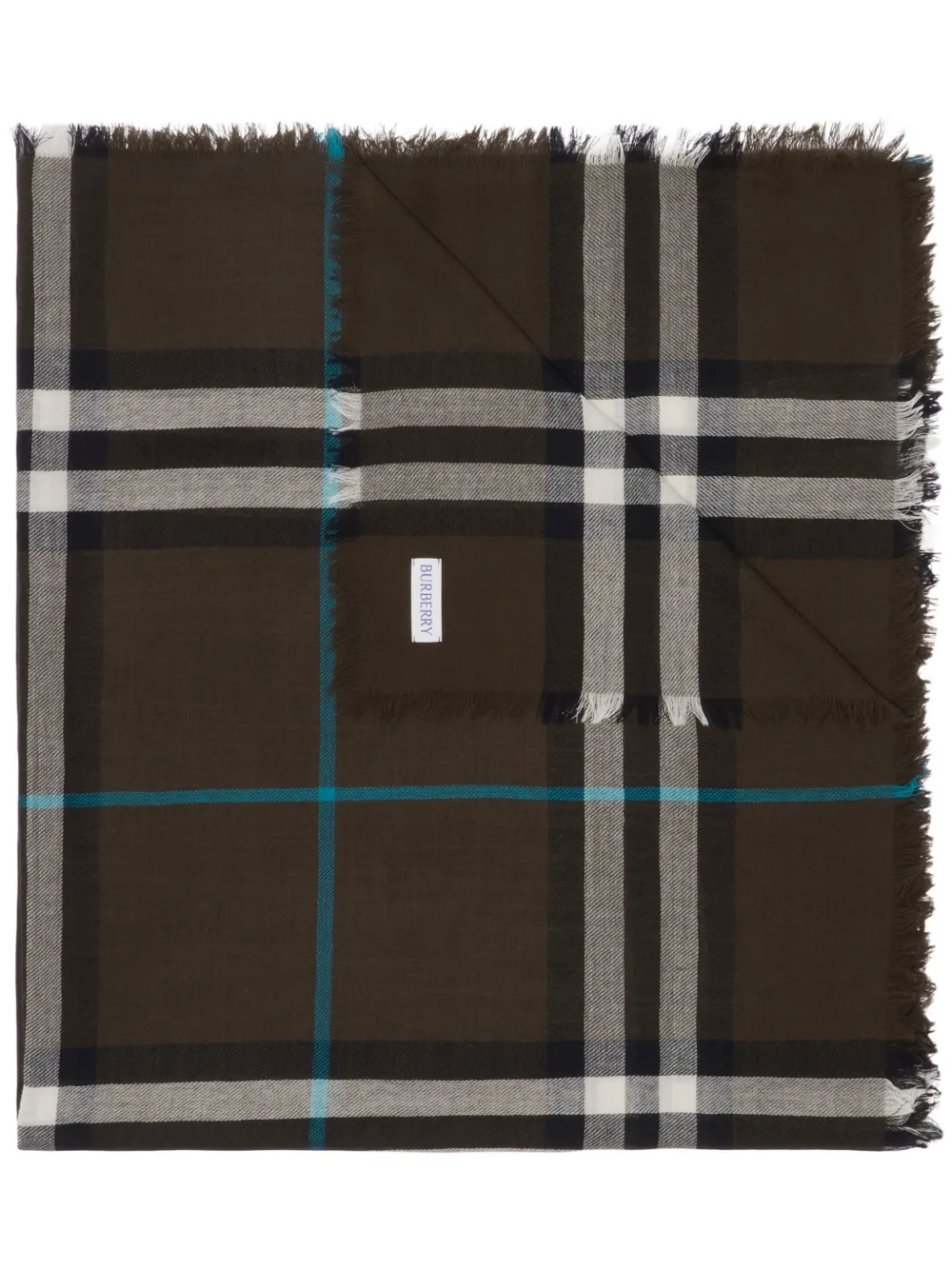 Burberry check wool scarf - Marrone