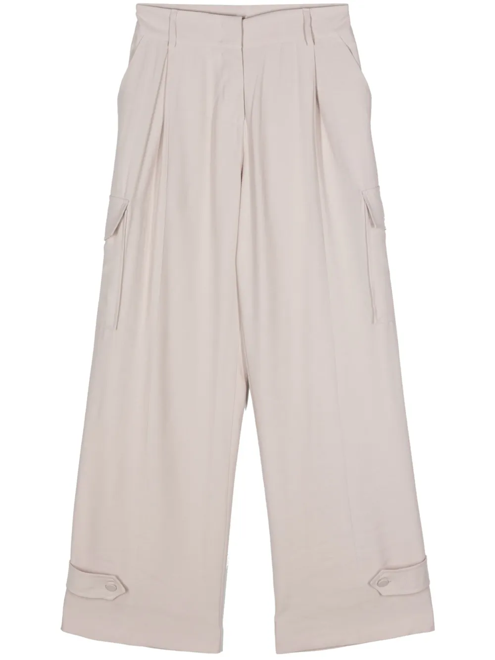 Blanca Vita wide-leg cargo pants - Toni neutri