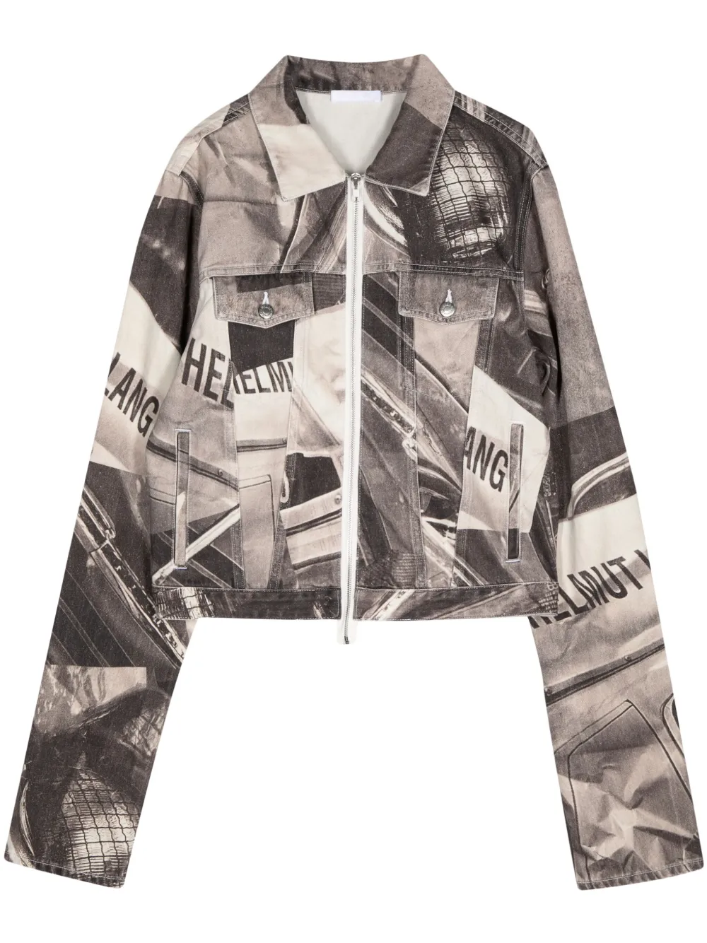Helmut Lang car-print denim shirt jacket - Bianco