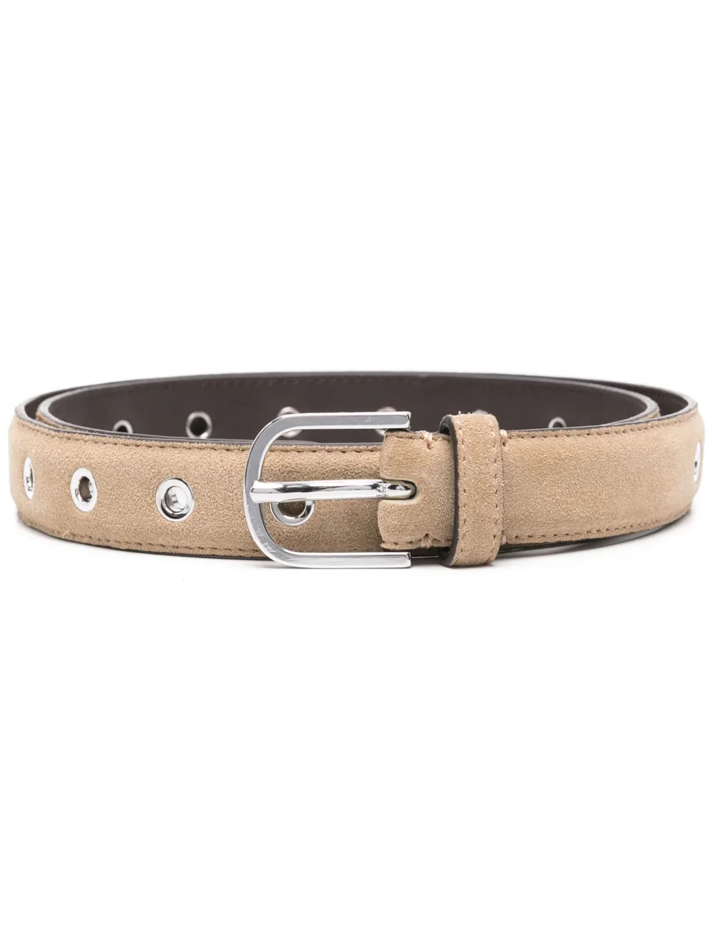TOTEME eyelet-embelishmet leather belt - Marrone