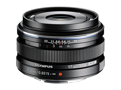 Om System Olympus M.Zuiko Digital 17Mm F1.8 Nero Per Micro Quattro Terzi Sistema Fotocamera, Design Compatto, Bella Bokeh, Luminoso