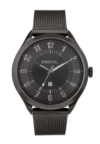 Orologio Breil Uomo Arbiter Quadrante Mono-Colore Nero Movimento Solo Tempo - 3H Quarzo E Mesh Acciaio Colorato Grigio Tw1867