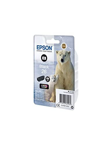 Epson 26 Serie Orso Polare Cartuccia Originale, Standard, Nero Foto