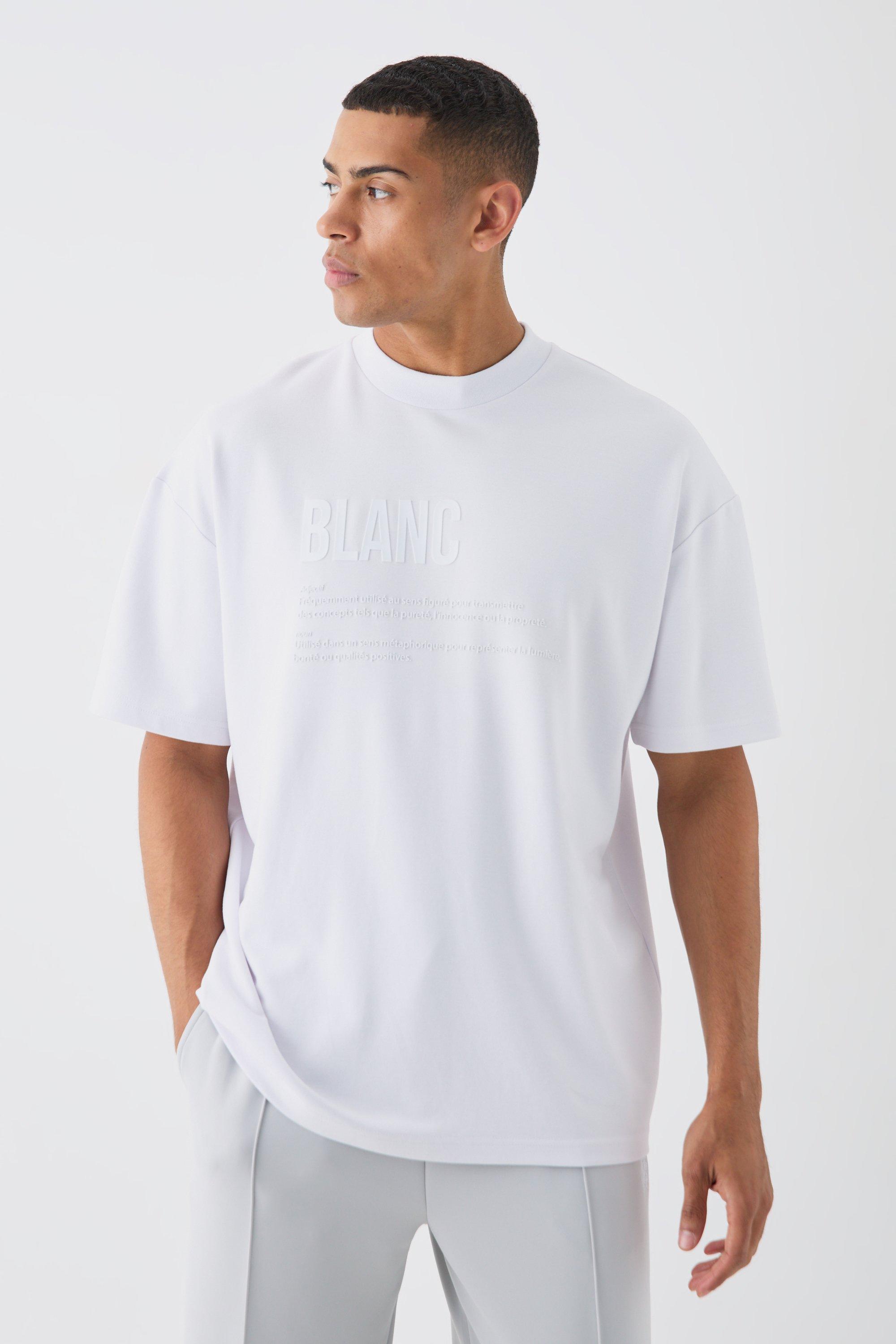 Oversized Rubber Print Heavyweight T-shirt, Bianco