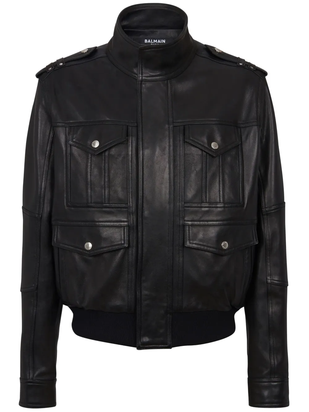 Balmain long-sleeve leather jacket - Nero