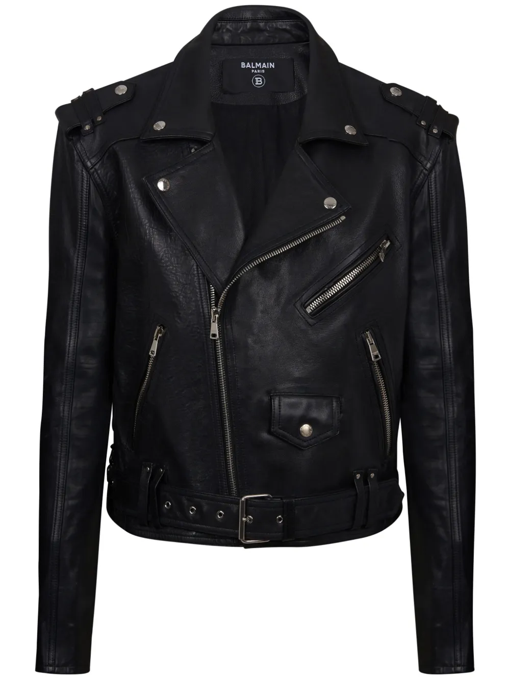 Balmain leather biker jacket - Nero