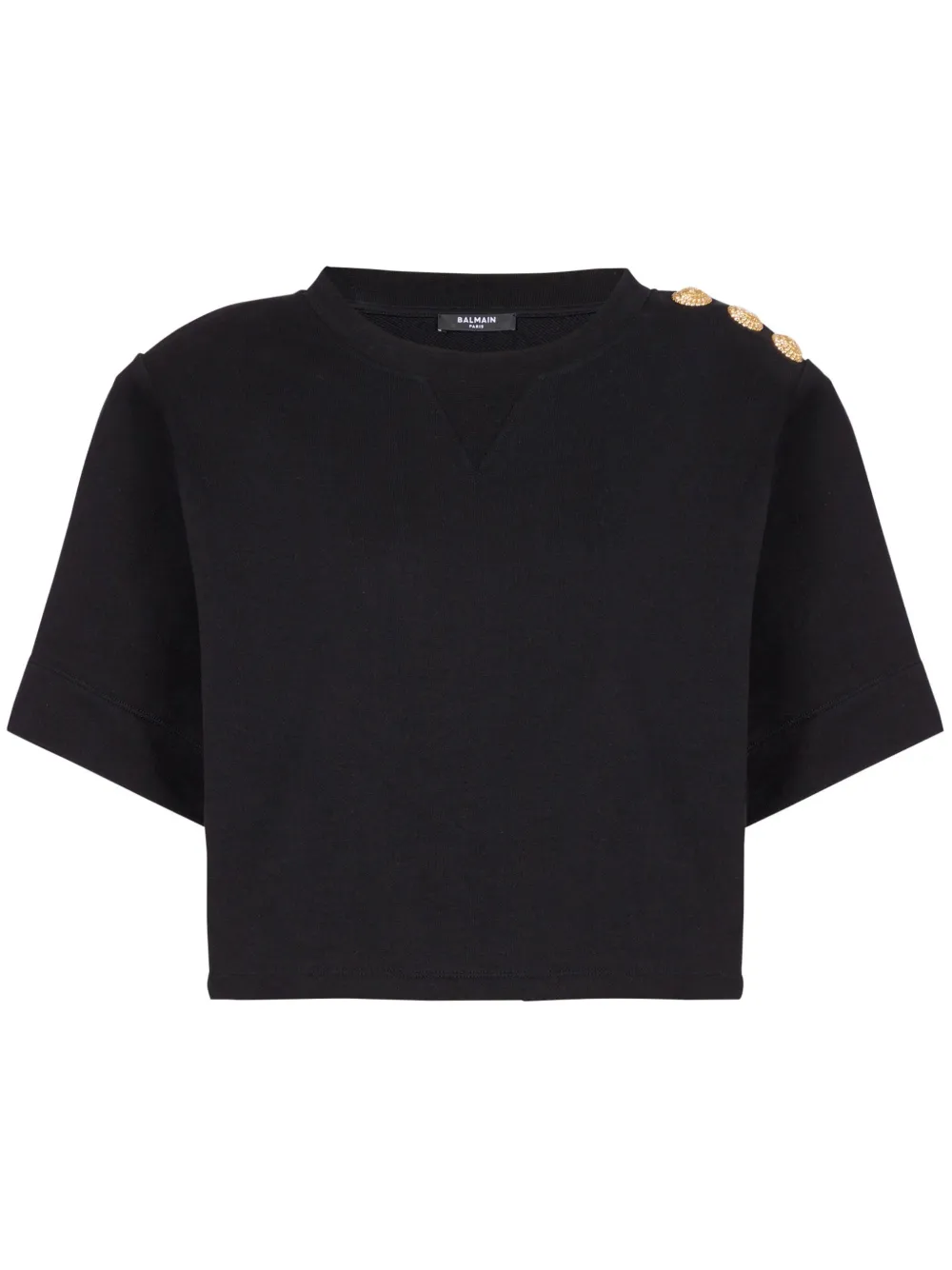 Balmain button-detail cropped sweatshirt - Nero