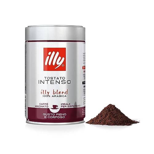 Illy Caffè Macinato Per Espresso Tostato Intenso, Barattolo Da 250 Grammi