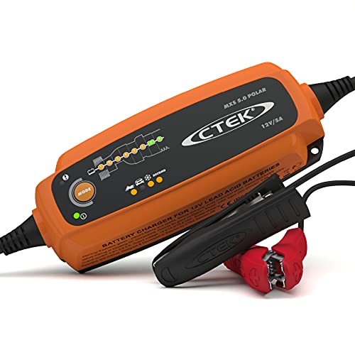Ctek Mxs 5.0 Polar, Caricabatterie 12V 5A Per Temperature Più Rigide, Caricabatterie Intelligente, Caricabatterie Per Auto E Motoslitta, Mantenitore D