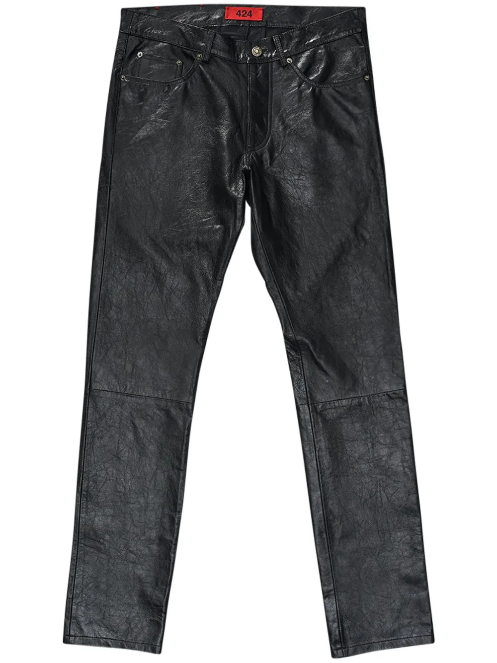 424 slim-fit leather trousers - Nero