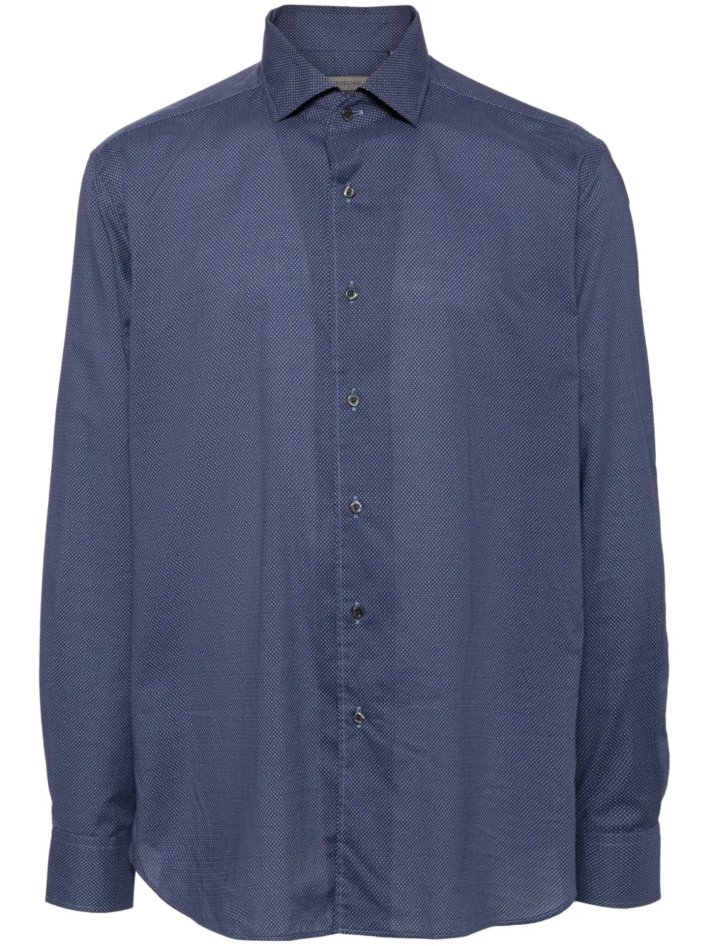 Corneliani cutaway-collar cotton shirt - Blu