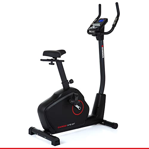 Hammer 4862 Ergometro Cardio Xt6 Bt, Bicicletta Fitness Silenziosa Con Entrata Profonda E Sella Comfort, Sistema Volano Da 13 Kg, Controllo Bluetooth