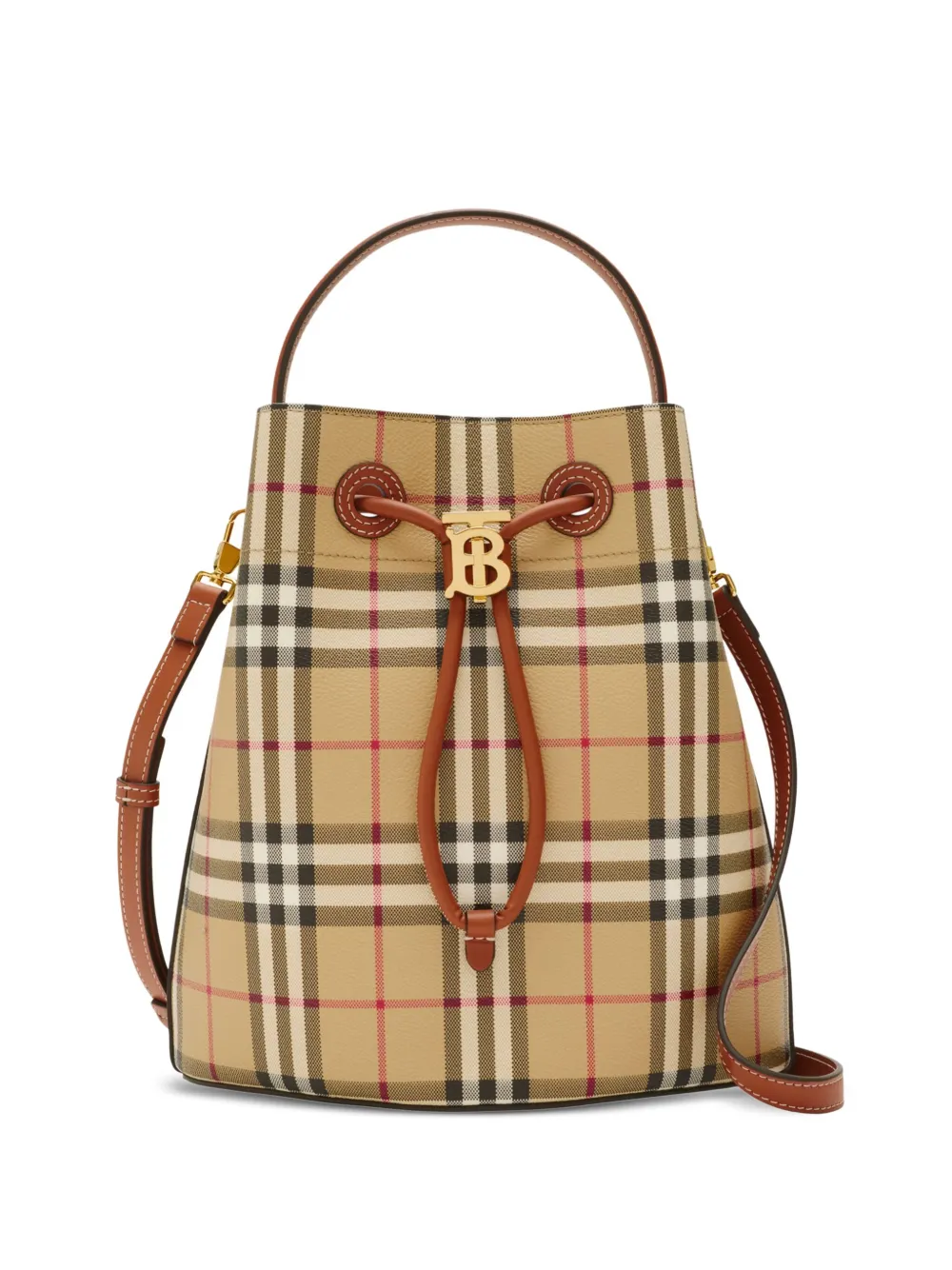 Burberry small TB leather bucket bag - Toni neutri