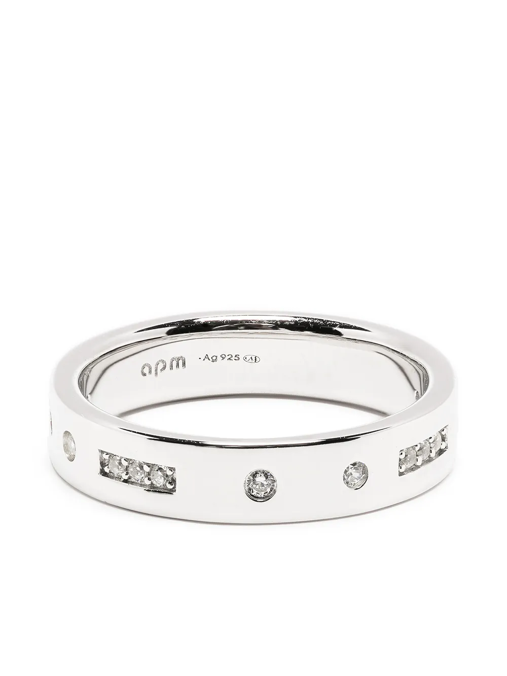 APM Monaco Anello a fascia Morse Code - Argento