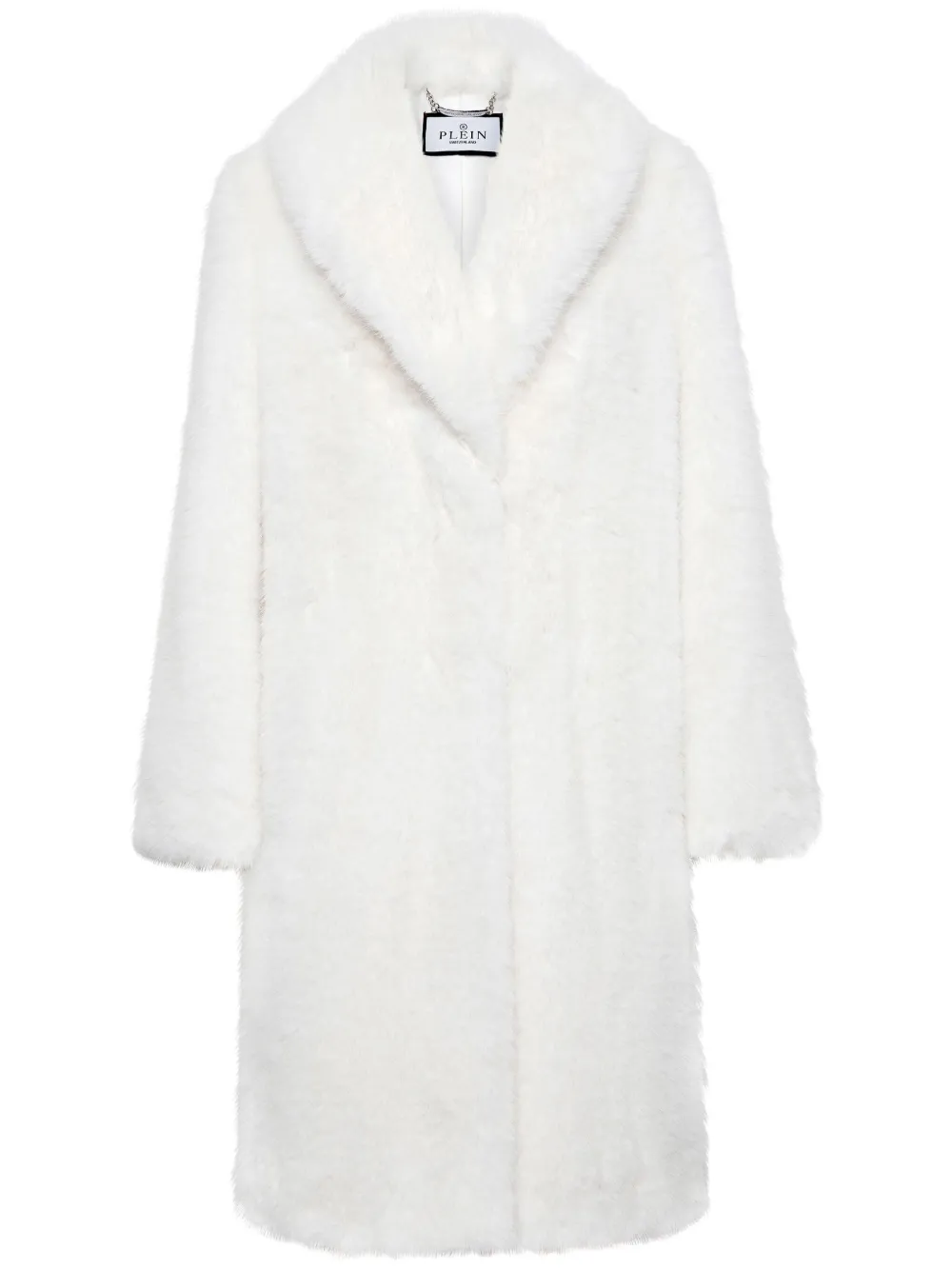 Philipp Plein shawl-lapels faux-fur coat - Bianco