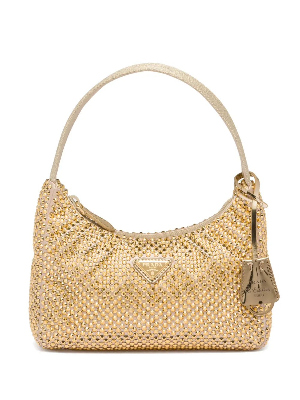 Prada mini Hobo crystal-embellished shoulder bag - Oro