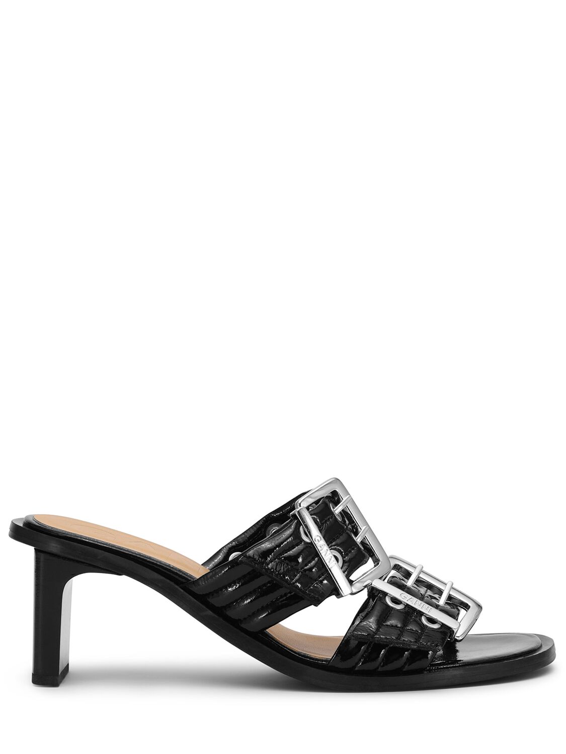 75Mm Feminine Faux Leather Mules