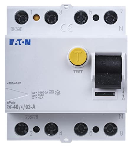 Eaton 236778 Interruttore Automatico Di Perdita Di Terra, 4 Pole, 40 A, 300Ma Pxf