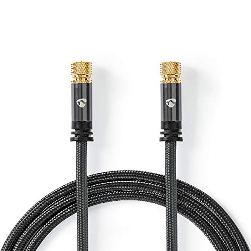 Nedis Cavo Satellitare E Per Antenna | F-Maschio | F-Maschio | Placcato Oro | 75 Ohm | Quad Schermato | 5.00 M | Tondo | Tessuto Di Cotone | Grigio /