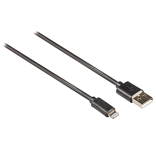 Nedis Cavo Usb | Usb 2.0 | Connettore Apple Lightning A 8 Pin | Usb-A Maschio | 480 Mbps | 12 W | Placcato Nickel | Tondo | Pvc | Scatola 1.00 M Nero
