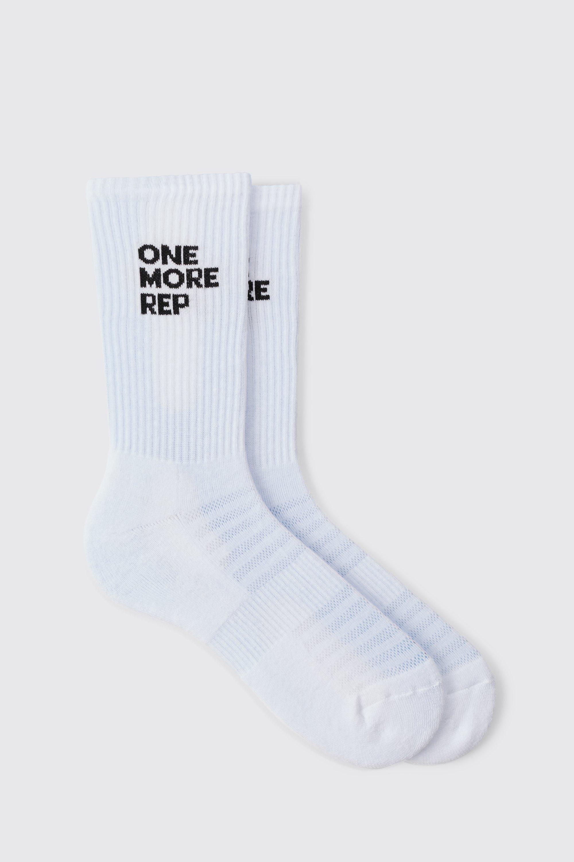 Man Active One More Rep Crew Socks, Bianco