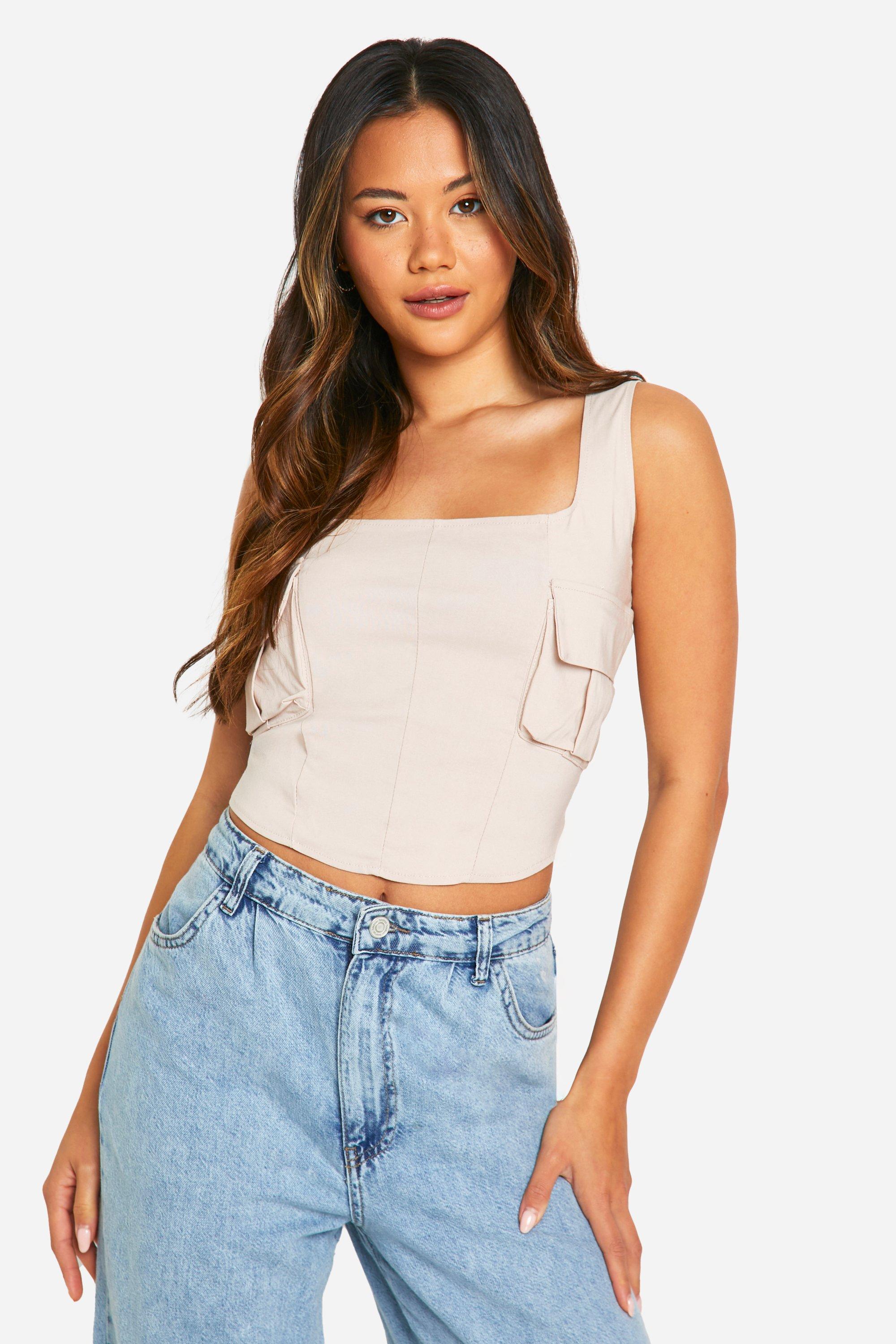 Bengaline Strappy Utility Corset, Beige