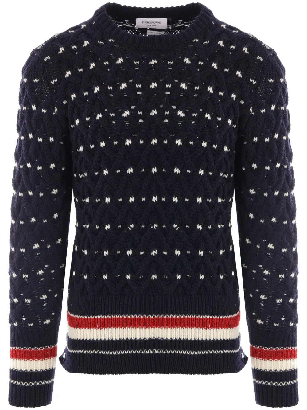Thom Browne Donegal cable-knit jumper - Blu