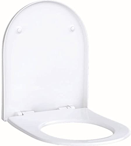 Keramag Sedile Wc Geberit Acanto Slim Con Coperchio, 500605, A Sgancio Rapido, Con Meccanismo Automatico Di Chiusura Soft-Closing - 500.605.01.2