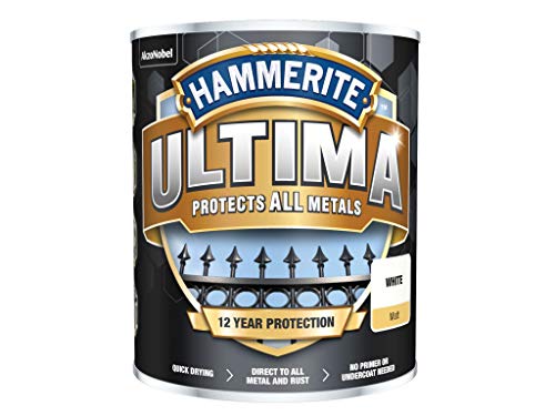 Hammerite Ultima - Vernice Opaca Per Metallo, 750 Ml, Colore: Bianco