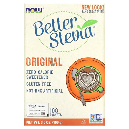 Stevia Extract (Zucchero Naturale) Borsa - 1 Scatola (100 Sacchetti) - Now Alimenti