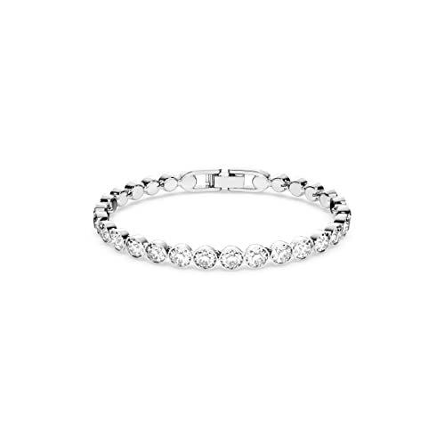 Swarovski Braccialetto Tennis, Bianco, Placcato Rodio