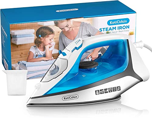 Koticidsin Ferro Da Stiro,2400W Ferro Da Stiro Vapore (300 Ml), Riscaldamento Rapido, Sistema Anticalcare, Antigoccia, Funzione Autopulente