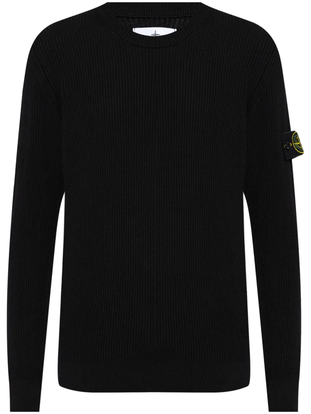 Stone Island Compass-motif wool jumper - Nero