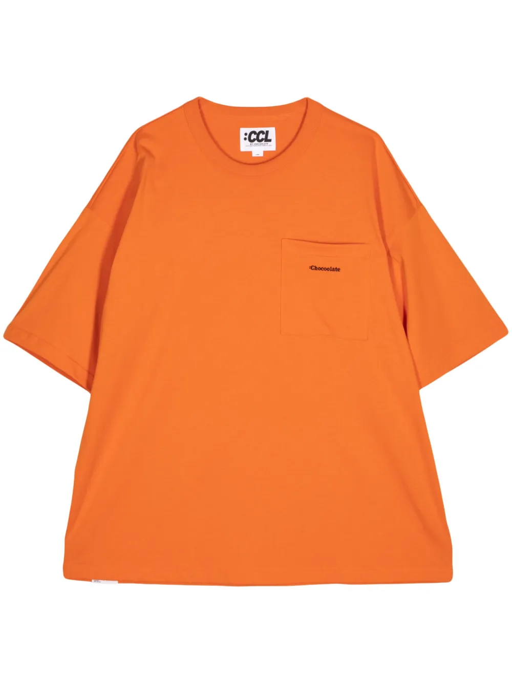 CHOCOOLATE logo-embroidered cotton T-shirt - Arancione