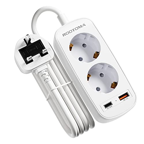 Adattatore Presa Inglese, Adattatore Uk Con Ricarica Rapida Usb Pd20W, Adattatore Presa A 2 Vie Cavo Inghilterra Tipo G Da 1,5 M Adattatore Regno Unit