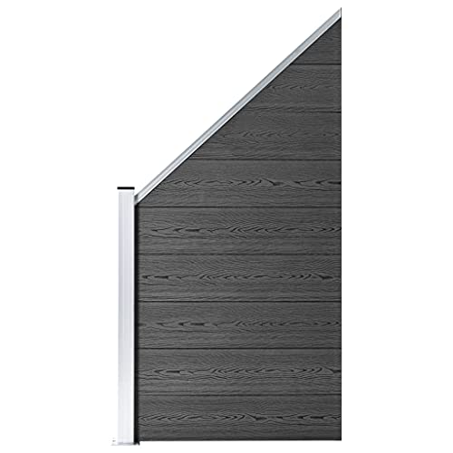 Vidaxl Pannello Di Recinzione In Wpc 95X(105-180) Cm Nero