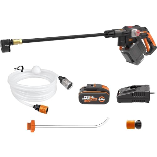 Hydroshot 20 V Max Hydropulitrice A Batteria | Worx Nitro | Powershare | Pulizia Terrazze E Lavaggio Auto | Max. 56 Bar | 220L/H | Include Batteria Da