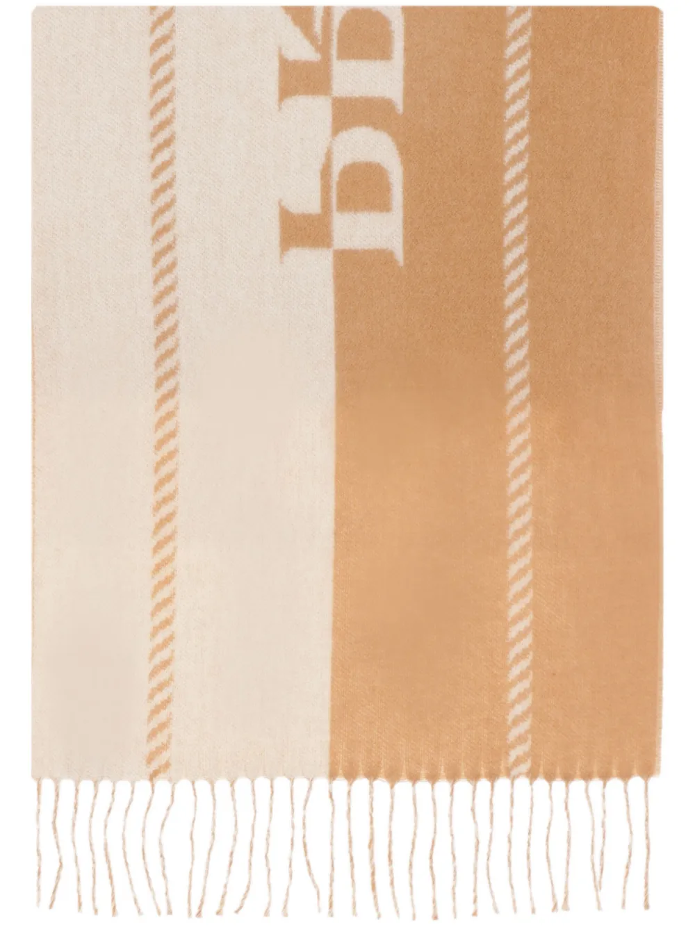 Prada monogram intarsio logo wool scarf - Toni neutri