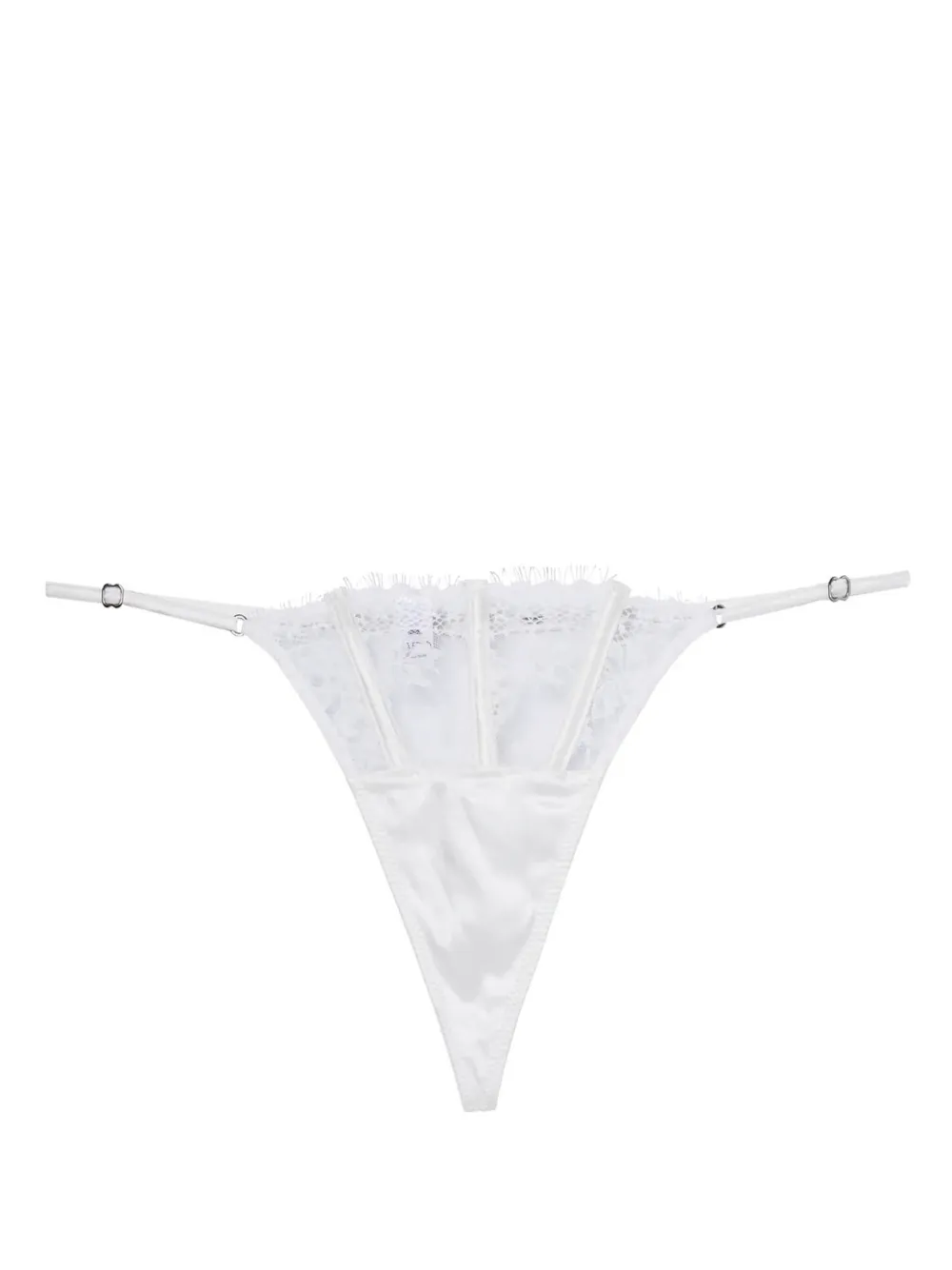 Fleur Du Mal Frankie lace thong - Bianco